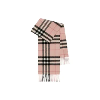 Burberry Checked Fringed Knit Scarf