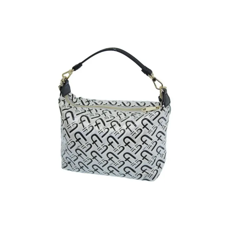Furla Nylon Crossbody One Shoulder Handbag Women's Silver-3