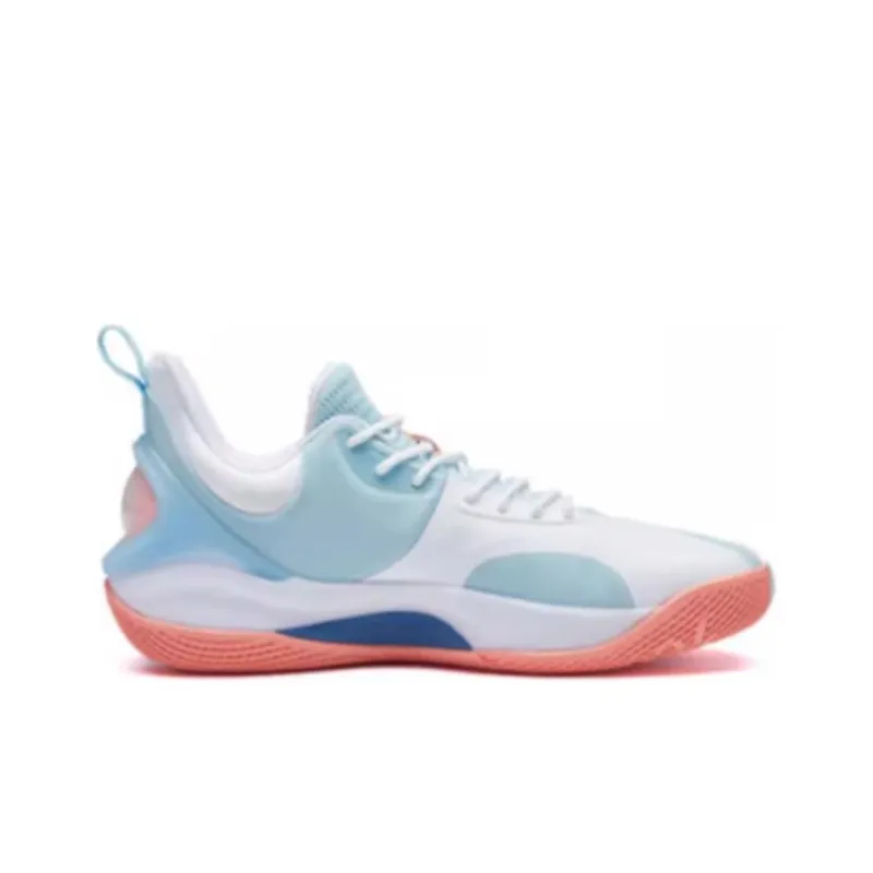 361° Cushioning Anti Slip And Wear Resistant Coverage Support Low Top Basketball Shoes Men's White Blue-1