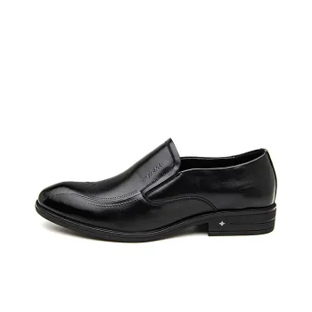 GZZ Dress Shoes Men Low Top Black