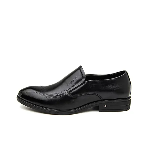 GZZ Dress Shoes Men Low Top Black
