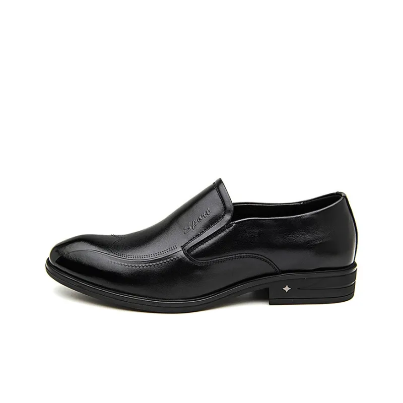 GZZ Dress Shoes Men Low Top Black-0