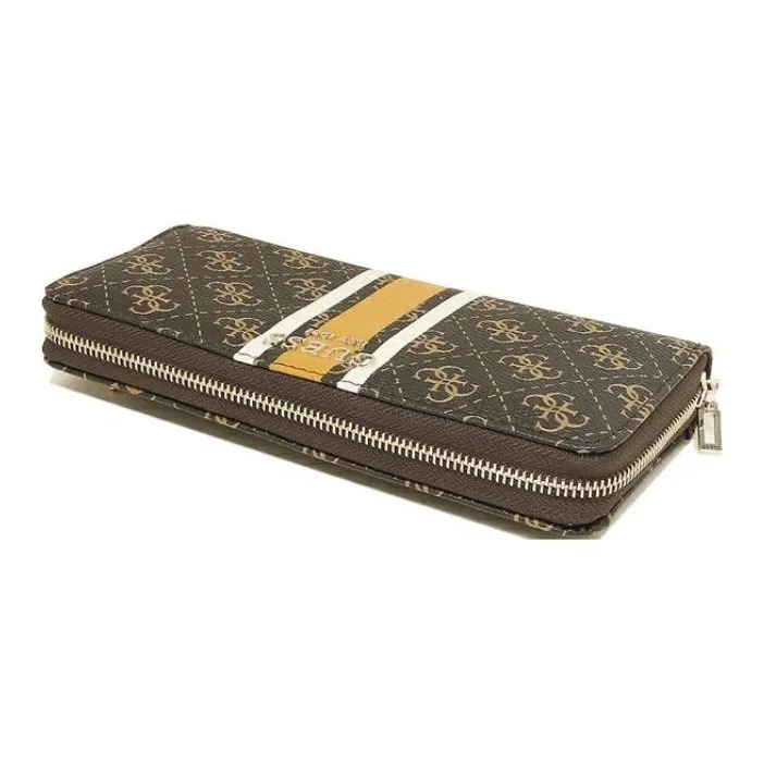 GUESS Synthetic Leather Wallet Large Size Unisex Brown-4