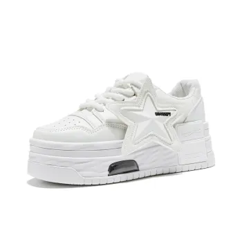 Medd Small White Shoes Height Increasing Lightweight Low-Top Skateboard Shoes Women's