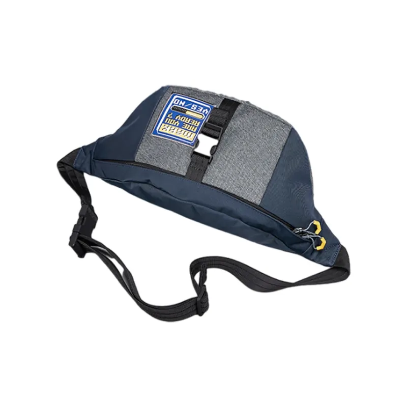FAIRWHALE Fabric Sling Bag Fanny Pack Shoulder Bag Crossbody Bag Cell Phone Pouch Small Size Men's Black & Gray-2