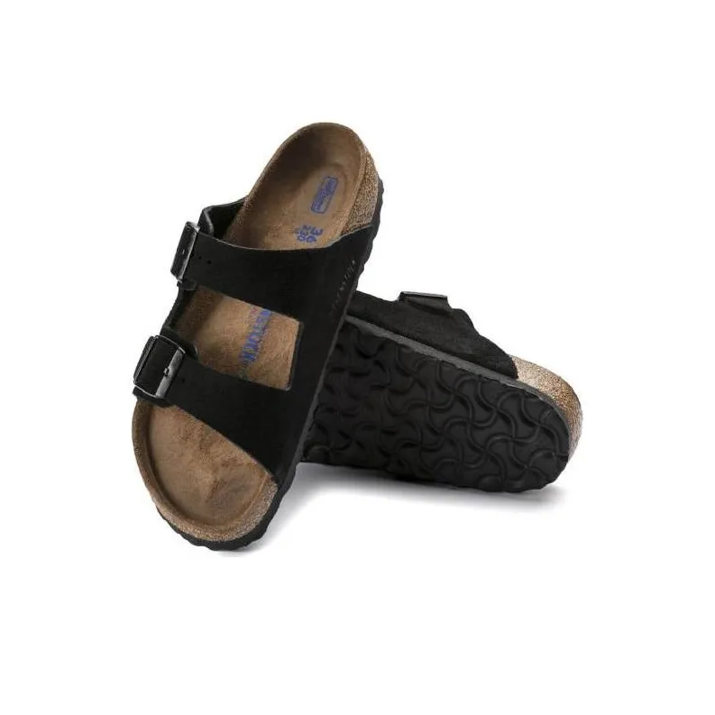 Birkenstock Arizona Soft Footbed Suede Leather 'Black'-4
