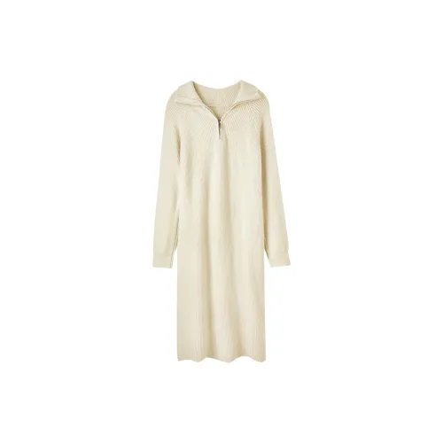 FANQIN Long-Sleeved Dresses Women's Beige