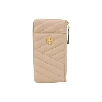 TORY BURCH Kira Leather Wallet Women's Beige