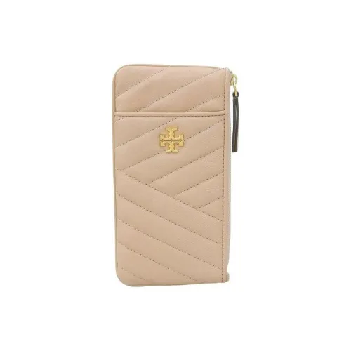 TORY BURCH Kira Leather Wallet Women's Beige