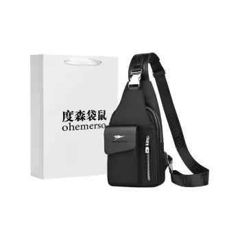 Dusen Kangaroo Oxford Sling Bag Regular Unisex Black/Silver Gray/Camouflage Black/Sapphire Blue