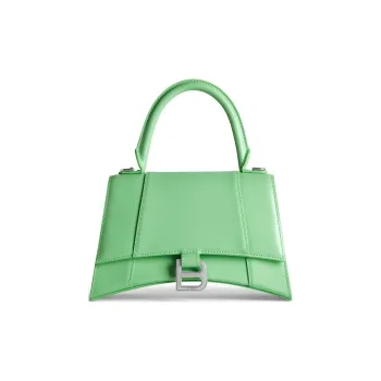 Balenciaga Hourglass Calfskin Shoulder Bag Crossbody Bag Handbag Small Size Women's Light Green