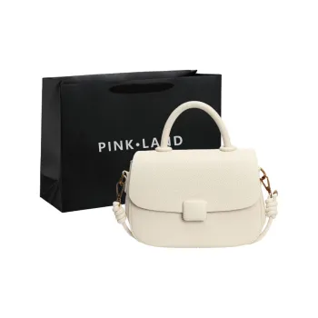 PINK·LAND PU Saddle Bag Shoulder Bag Crossbody Bag Handbag Regular Women's Ecru/Black/Coffee/Brown