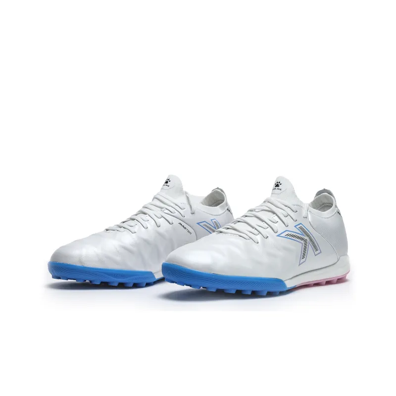 KELME TF Rubber Broken Studs Cushioning Anti Slip And Wear Resistant Soccer Shoes Unisex White Blue-3