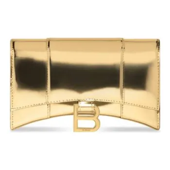 Balenciaga Calfskin Crossbody Bags Wallets Women's Gold