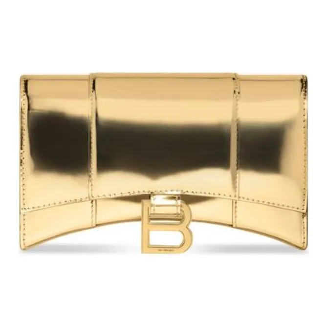 Balenciaga Calfskin Crossbody Bags Wallets Women's Gold-0