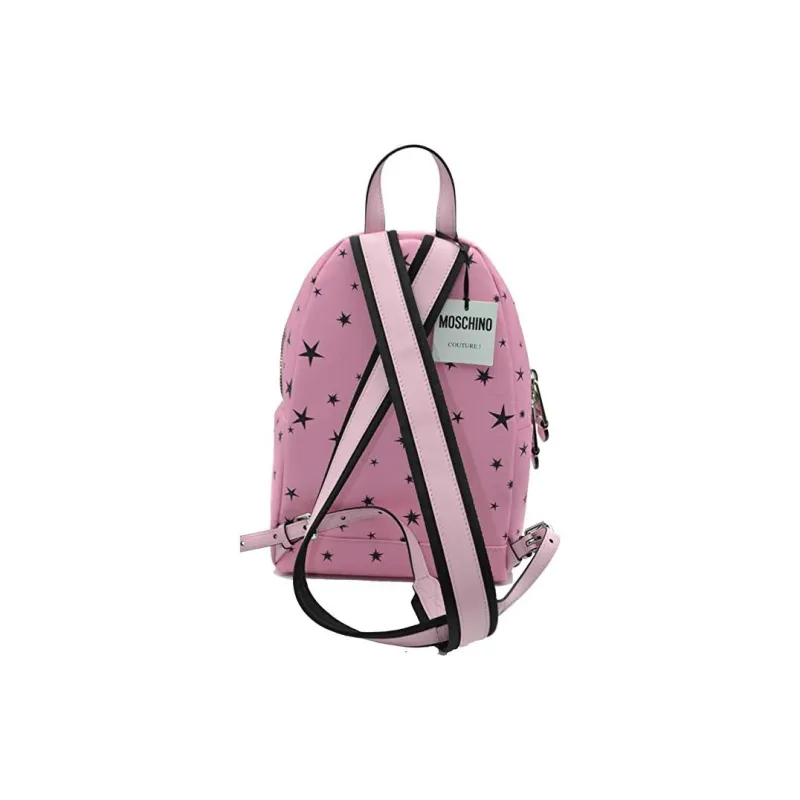 MOSCHINO Leather Backpack Unisex Pink-4