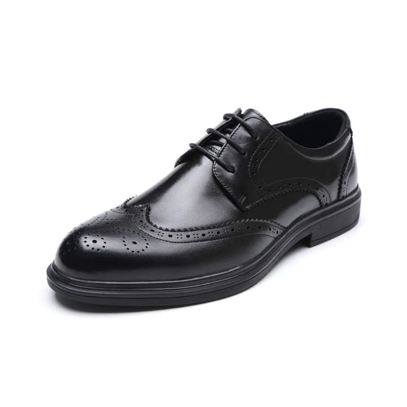 GZZ Dress Shoes Men Low Top Black-1