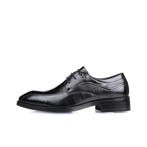 GZZ Dress Shoes Men Low Top Black