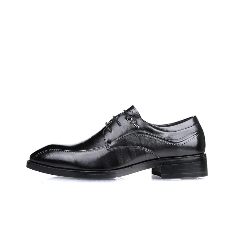GZZ Dress Shoes Men Low Top Black-0