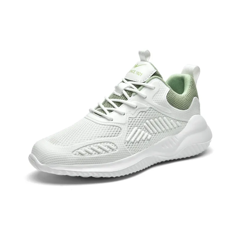 Binary Low Top Running Shoes Women's White Green-1