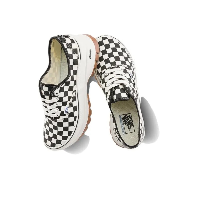 Vans Authentic Vibram Anti Slip Wear Resistant Low Top Canvas Shoes Unisex Black White-3