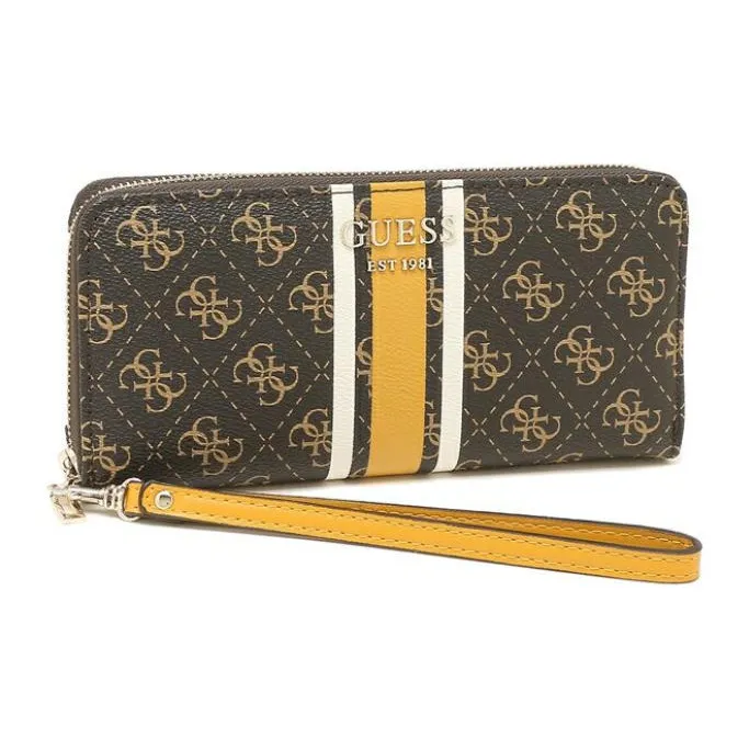 GUESS Synthetic Leather Wallet Large Size Unisex Brown-1