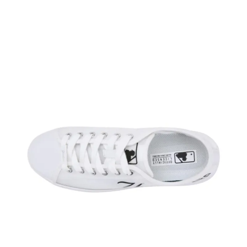 MLB Playball Anti Slip And Wear Resistant Lightweight Low Top Canvas Shoes Unisex White-1