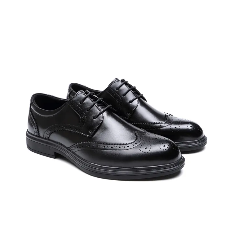 GZZ Dress Shoes Men Low Top Black-2