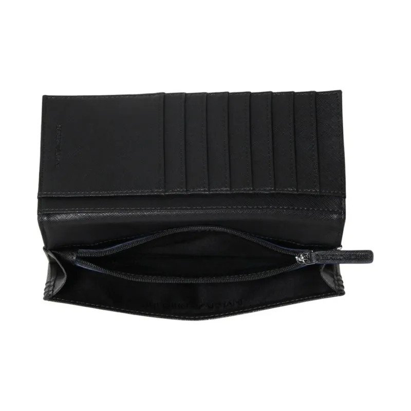 EMPORIO ARMANI Nylon With Polyester Wallet Men's Black & Blue-5
