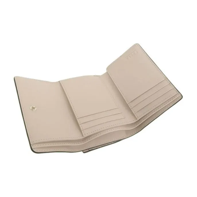 Furla Babylon Leather Wallet Small Size Women's Beige-4