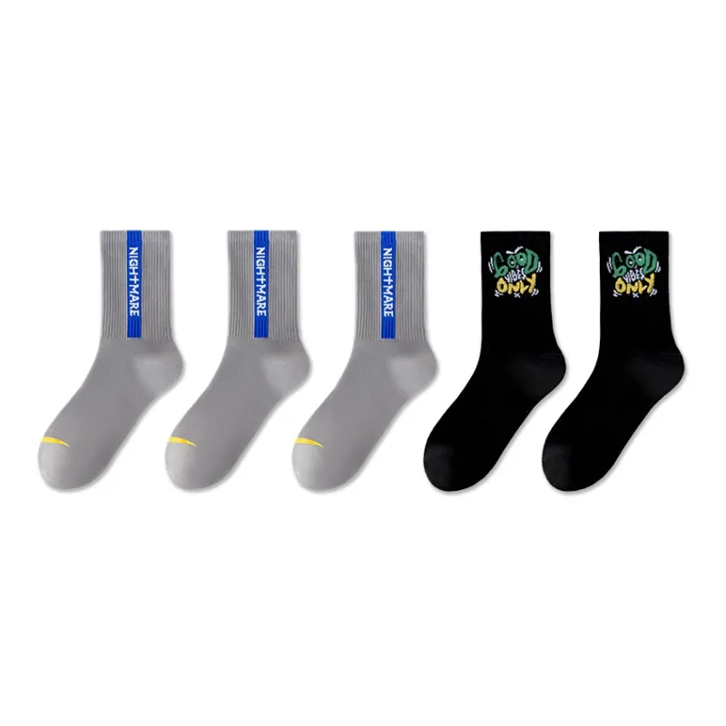 LUOLIAN Mid Calf Socks Unisex 5 Pack-20