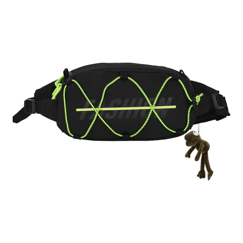 HCXK Nylon Fabric Shoulder Bag, Crossbody Bag Regular Men's Black/White-18