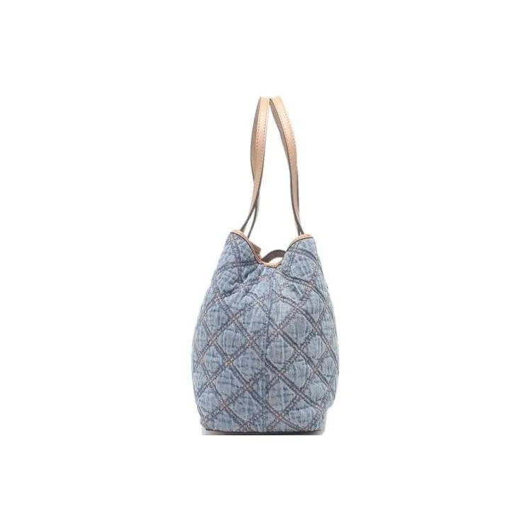 GUESS Cotton One Shoulder Handbags Women's Denim Blue-3