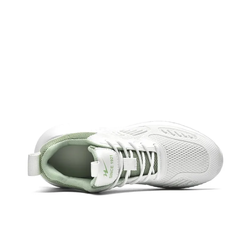Binary Low Top Running Shoes Women's White Green-3