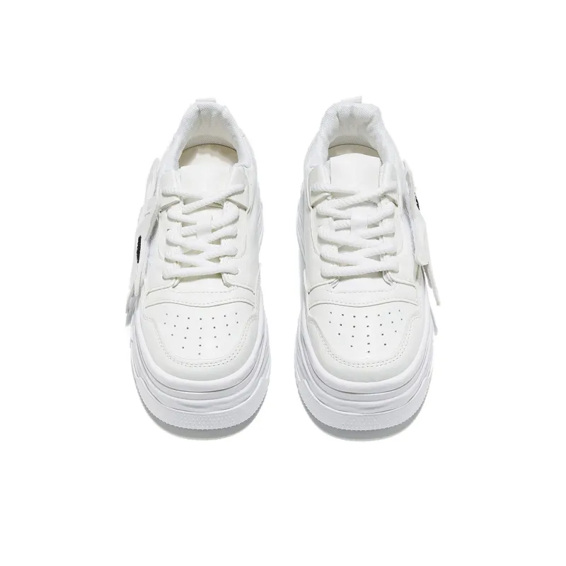 Medd Small White Shoes Height Increasing Lightweight Low-Top Skateboard Shoes Women's-1