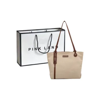 PINK·LAND Canvas Bag Canvas Bag Travel Bag Tote Commute Bag Single Shoulder Bag Regular Women's Coffee/Black