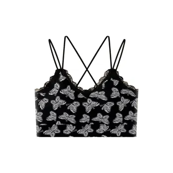 Flowers In Water Tank Tops Women's White Butterfly