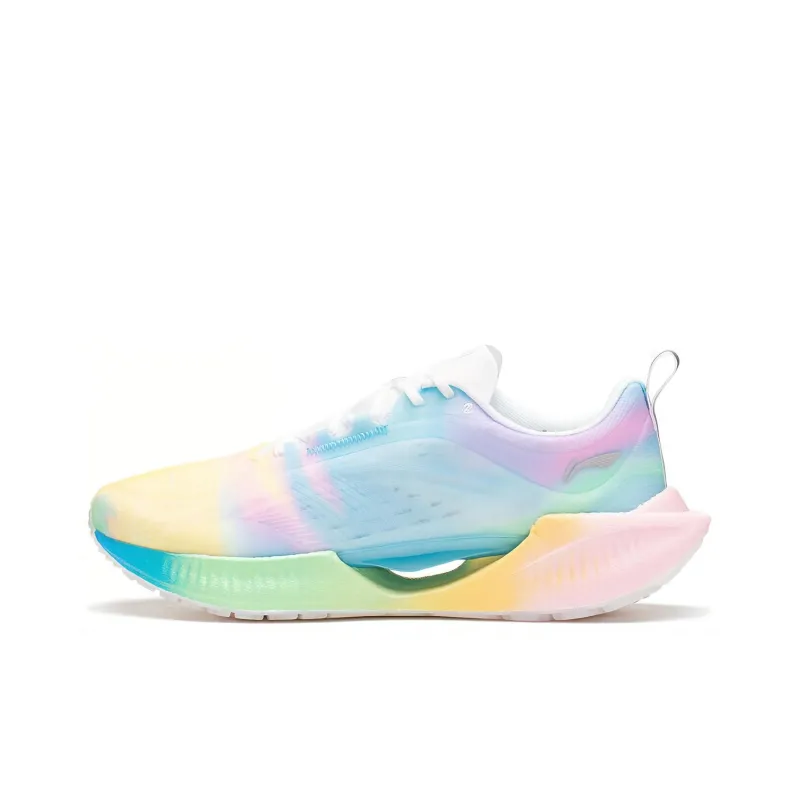 LiNing Super Light 19 Cushioned Anti-Slip Wear-Resistant Breathable Lightweight Low-Top Running Shoes Women's Pink Blue-0