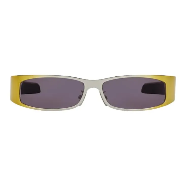 GIVENCHY Metal Rectangular Sunglasses Women's Yellow-1