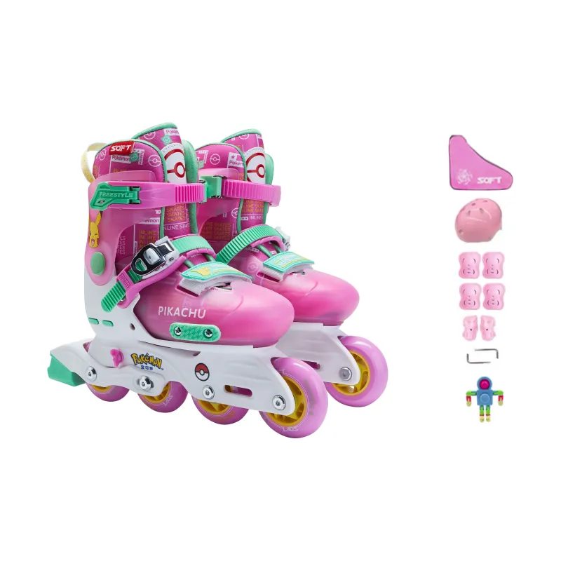 SOFT x BAOKEMENG Inline Skates Unisex 1 Pair Blue Yellow Pink-11
