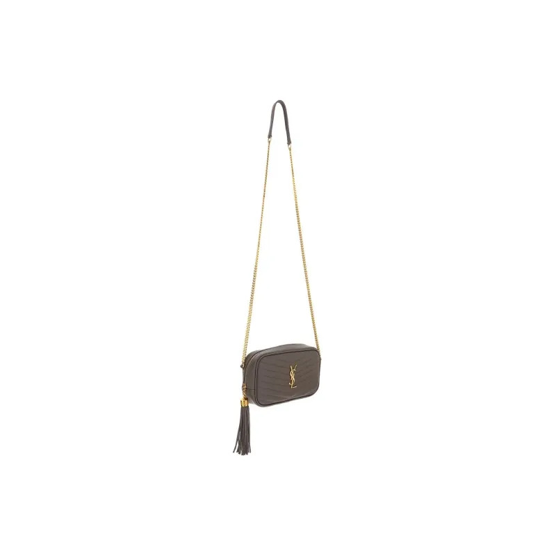 SAINT LAURENT LOU Calfskin Camera Bag Shoulder Bag Crossbody Bag Mini Women's Mist White-3
