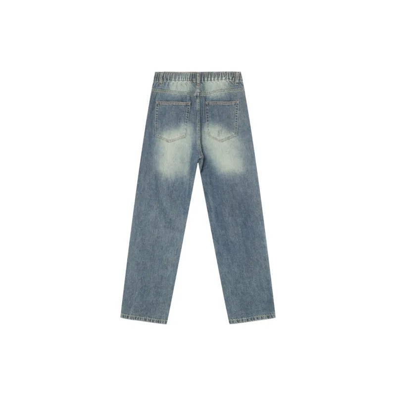 Voguo Relay 2024 Spring And Summer Mid Rise Elastic Waistband Jeans Unisex-1