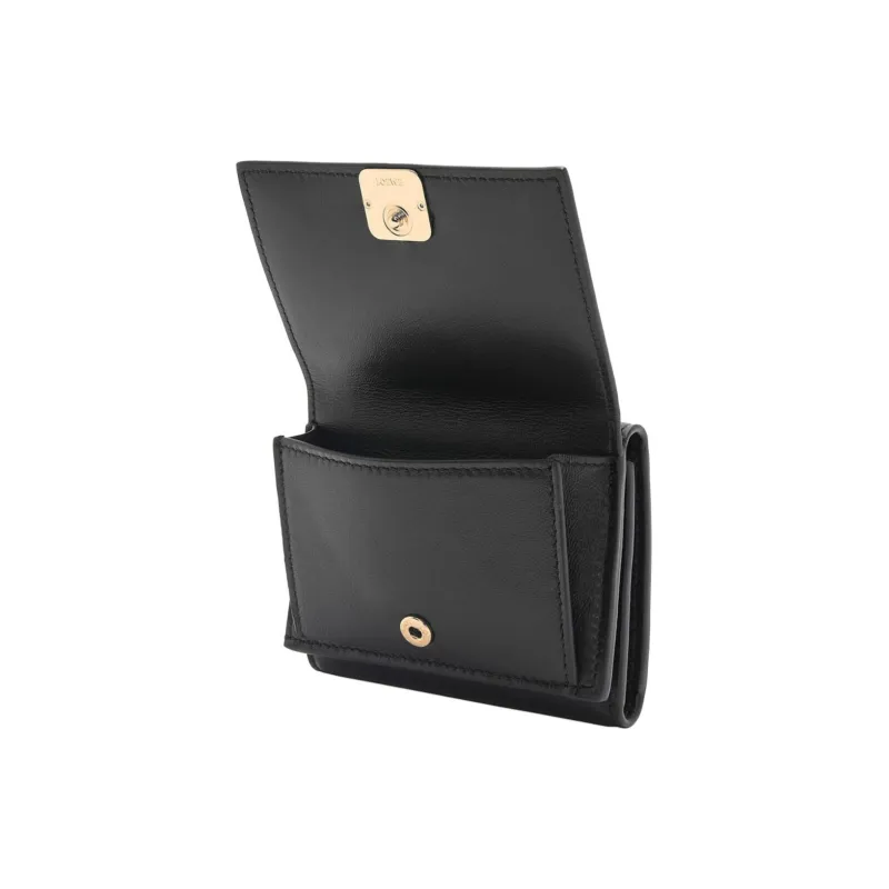 LOEWE Bright Nappa Calfskin Wallet Women's Black-2