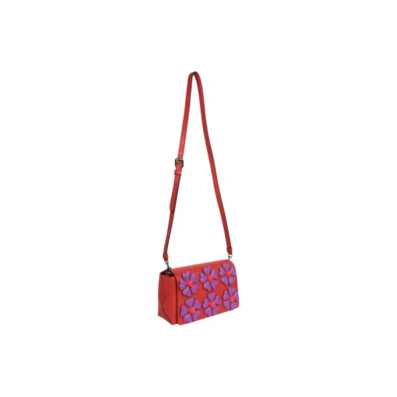 MOSCHINO Leather Shoulder Bag Crossbody Bag Women's Dreamy Red & Purple-2