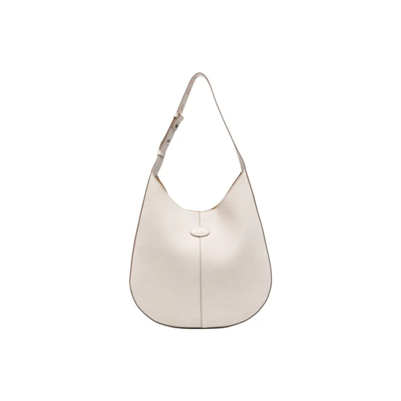 TOD'S DI Calfskin HOBO Bag Shoulder Handbag Small Size Women's Light Beige-0