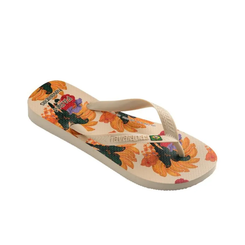 FARM RIO x Havaianas Slip Resistant Abrasion Resistant Flip Flops Women's Beige Orange-1