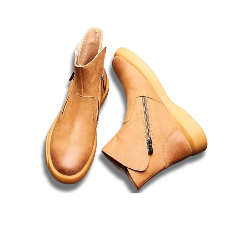 Brounvanm Ankle Boots Men Brown/Ginger Yellow/Khaki-5