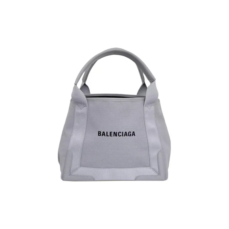 Balenciaga Canvas Canvas Bag Tote Bag Shopping Bag Handbag Small Size Women's Gray-0