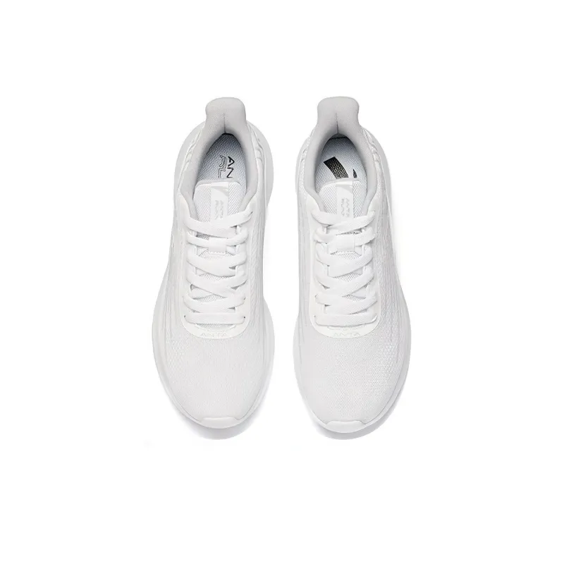 Anta Shock Absorbing, Non Slip, Wear Resistant, Breathable And Lightweight Low Top Running Shoes Men's White Gray-3
