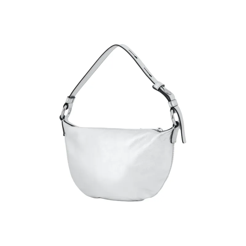 MOSCHINO Jeans Logo Patch Metallic Effect Shoulder Bag-2
